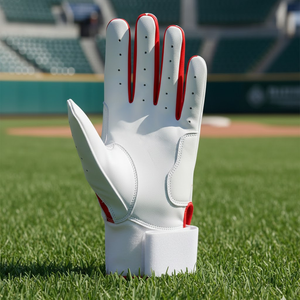Gants de frappe de baseball en cuir de vache personnalisés, ambidextres, fermeture à boucle et crochet, unisexe, entraînement professionnel au softball, écologiques - Product Image 2
