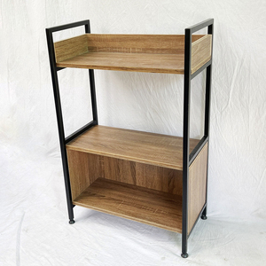 VEGA Bibliothèque minimaliste à 2 niveaux avec tiroirs en bois pour salon, chambre et école - KS68117 - Product Image 5