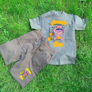 Camiseta y pantalones cortos personalizados para hombre, conjunto de 2 piezas para trotar, venta al por mayor, novedad - Product Image 5