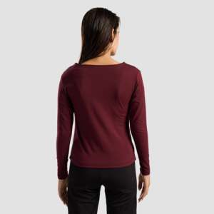 Asymmetrical Maroon Yoga <b>Top</b> Spandex Sportswear Front Logo Fashion Design Plus Size Lightweight Solid Style for Fitness Winter - Product Image 2