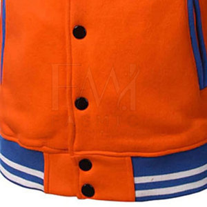 Men's 100% Polyester Canvas Letterman <b>Jacket</b> with Elastic Cuff and <b>Long</b> Sleeves Customizable Private Labels' Design - Product Image 4