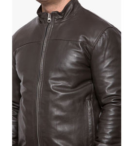 Chaqueta de piel de oveja de estilo callejero a la moda para hombre, diseño personalizado, cuello levantado, larga, fina, de alta calidad para invierno, recién llegado - Product Image 2