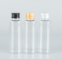 Bouteilles en PET ambré à épaule plate de 100 ml, 150 ml, 200 ml, 250 ml, 500 ml avec bouchons en aluminium et bouchons intérieurs pour liquides hydratants – Vente en gros
