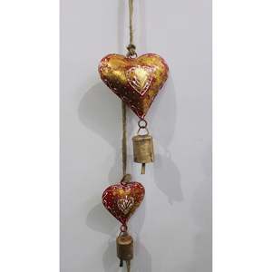 Handmade Boho-Themed Love Gift Decor 70 cm Long Heart Hanging Bells <b>String</b> <b>Garden</b> Ornaments - Product Image 2