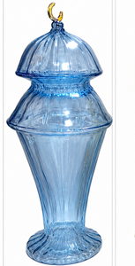 Brûleur d'encens en verre coloré de luxe avec couvercle décoratif à crochet, encensoir en verre de style arabe pour Bakhoor, encens - Product Image 3