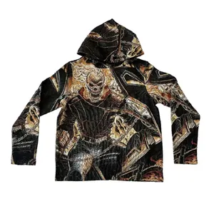 Sweat à capuche surdimensionné pour homme, personnalisé avec logo, en coton 100 % respirant et écologique, service OEM, vente en gros - Product Image 5