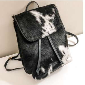 Mochila de viaje para pañales de piel de vaca real 100% con correa de cuero genuino Cierre de cremallera de estilo occidental Forro de moda - Product Image 5