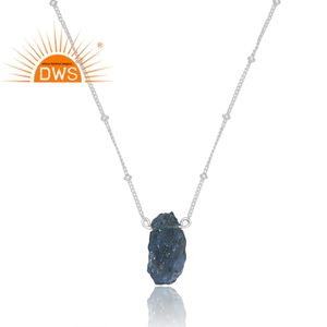 Atest-Colgante de Plata de Ley 925 con piedra quamarina natural, Collar personalizado, joyería - Product Image 2