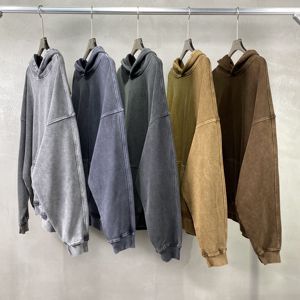 Sweat-shirt à capuche en coton 420GSM de haute qualité, délavé à l'acide, personnalisé, unisexe, pour homme, sweat-shirt lourd, vêtements, logo sur le sweat-shirt - Product Image 5
