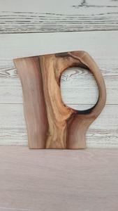 Planche à découper en bois dur 100% naturel, planche à découper en bois faite à la main avec poignée, surface en grain de bois épaisse et durable pour la cuisine - Product Image 2