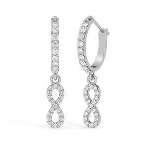 NOVAMART Fine 925 Sterling <b>Silver</b> <b>Infinity</b> Hoop Bali <b>Earrings</b> Cute Number Pattern for Party Wholesale Export - Product Image 1