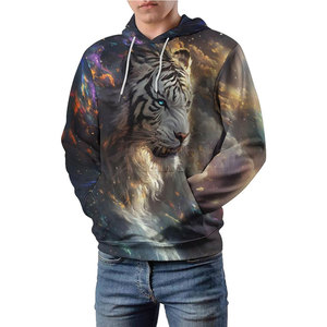 Sweat-shirts imprimés pour hommes, fabrication directe d'usine, marque privée, design personnalisé, motif uni, prêt pour l'hiver, décontracté, confortable, haute qualité - Product Image 2