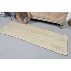 Tapis turc moderne vintage 19 'X 49' beige Oasis en laine tissée à plat avec motif patchwork pour décorations de salon - Product Image 4