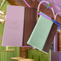 Porte-menu rectangulaire en cuir PU de haute qualité, durable, avec logo nickelé pour hôtels, restaurants, caves à vin