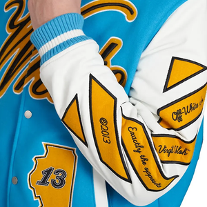 Customized Printing Long Sleeve Men's 100% Wool Baseball Letterman Varsity <b>Jackets</b> Stand Collar Front Chenille <b>Patches</b> Quick Dry - Product Image 5