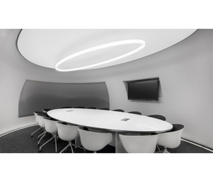 Instalación <span class=keywords><strong>de</strong></span> Enchufes Eléctricos Modernos a Medida, Diseño Curvo Superior, <span class=keywords><strong>Piedra</strong></span> <span class=keywords><strong>Artificial</strong></span>, Oficina, Mesa <span class=keywords><strong>de</strong></span> Conferencias Moderna Hecha a Medida - Product Image 4