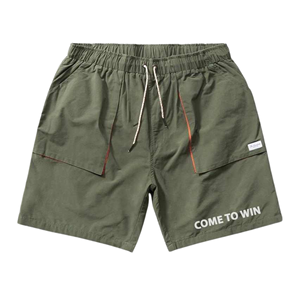 Short de plage 100% coton avec poches pour hommes, vente en gros de maillots de bain respirants conçus pour les vacances pour les chaînes d'approvisionnement au détail - Product Image 1