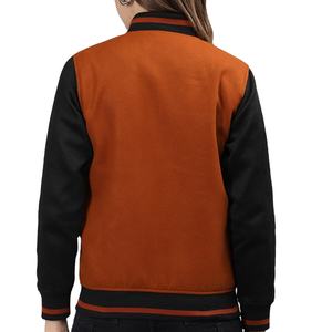 Chaqueta corta personalizada de manga de Color negro para mujer, chaqueta de béisbol dulce a la moda para niñas, chaquetas universitarias de talla grande con logotipo OEM para mujer 2025 - Product Image 2