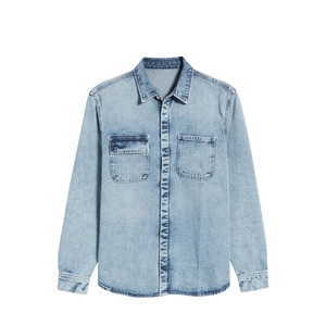 Vestes en jean unies de base personnalisées pour hommes en vente Personnalisation Conception propre Veste en jean à poches multiples pour hommes - Product Image 5