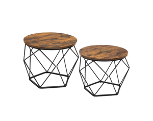 Juego de 2 mesas de centro de metal y madera, muebles para el hogar hechos a mano, mesa de centro de metal, Fabricante Mayorista, exportador - Product Image 1