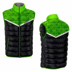 เสื้อกั๊กกันหนาวสีดำและสีเขียวของผู้ชาย - Product Image 6