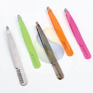 Pince à épiler en acier inoxydable de haute qualité, personnalisée, à pointe inclinée, outils de maquillage - Product Image 6