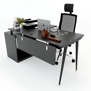 Escritorio Ejecutivo HBCO020 160x140cm, Diseño Minimalista de Lujo, Sistema CONE, Patas de Acero, Requiere Ensamblaje, para Uso en Dormitorio - Product Image 2