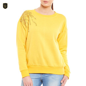 เสื้อสเวตเชิ้ตคอกลมโอเวอร์ไซส์สำหรับผู้หญิง ผ้าฝ้าย 100% ระบายอากาศได้ดี เป็นมิตรกับสิ่งแวดล้อม ทรงหลวม สวมใส่สบายๆ แฟชั่นลำลองสำหรับฤดูหนาว - Product Image 1