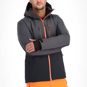 Chaqueta de esquí y snowboard impermeable y cortavientos de talla grande para invierno, transpirable, para cross country, con capucha alta y logo frontal. - Product Image 1