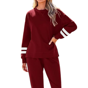 Chándal de mujer de Color estilo algodón 100% de calidad superior chándal de dos piezas de gran tamaño liso para mujer fabricado por Maximize Wear - Product Image 6