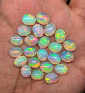 AA + Calidad Natural etíope Welo Opal Cabochon 8x10 MM Oval White Top Flashy Third Party Certified 2-4 Quilates Piedras preciosas sueltas - Product Image 1