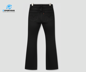 Men Flared Jeans Black Denim Pants Vintage Flare Jeans Retro Style <b>Bell</b> Bottom Jeans Men Slim Fit Flared Denim Pants Custom Logo - Product Image 2