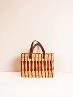 Sac fourre-tout décoratif en rotin marocain tressé à la main, style bohème, pour la plage ou le shopping, sans fermeture, fabriqué au Maroc