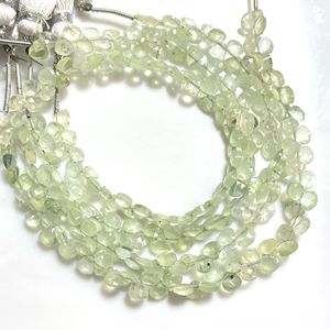 Alta calidad 4-4,5 MM Prehnita facetada pequeña forma de corazón Briolette cuentas piedras preciosas verdes proveedor al por mayor - Product Image 1