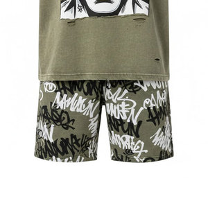 Conjunto Casual para Hombre, Corte Regular, Camiseta de Manga Corta, Pantalones Cortos Deportivos, Ropa de Motivación para Fisicoculturismo, Negro 100% - Product Image 3