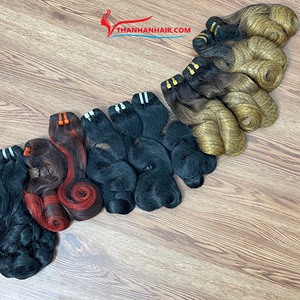 Extensiones de cabello humano Remy virgen 100% con rizo hinchable de Color naranja Estilo de lujo de Thanh An hair - Product Image 1