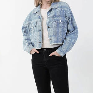 Vente chaude Femmes Jeans Veste Respirant Jeans Veste Top Qualité Couleur Unie Femmes Jeans Veste - Product Image 3