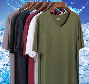 T-shirt pour hommes en polyester modal 6 couleurs sans couture pour la musculation Gym Fitness logo Oem personnalisé T-shirt pour hommes coupe unie vierge livraison DDP - Product Image 6