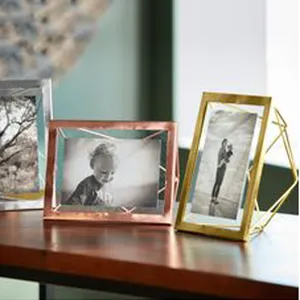 Hot Sale Simple Style Rectangle Metal Wall Ornament Picture Frames Custom Size Gold For Home Decor