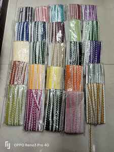 Ribete de encaje de organza de poliéster ecológico con lentejuelas, ofertas al por mayor con color personalizado - Product Image 2