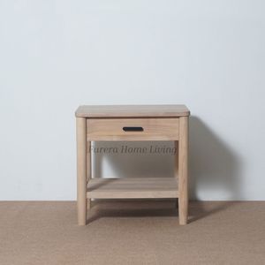 Mesita de Noche Moderna y Lujosa de Madera Maciza Ecológica con 1 Cajón para Dormitorio, Sala de Estar, Apartamento, Hotel - Product Image 4