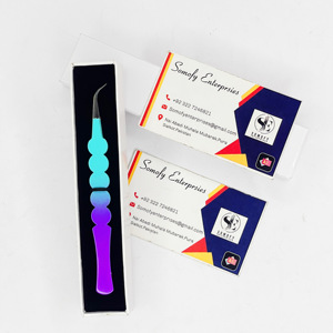 Pince à épiler professionnelle d'extension de cils Meilleurs embouts de fibres Cils Isolation incurvée Pince à épiler Marque privée Pince à cils - Product Image 1