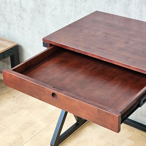BD68112 Small 80x50cm Computer PC <b>Desk</b> with Drawers Z-Shaped Iron Legs <b>Shelf</b> for Bedroom or Workshop - Product Image 5