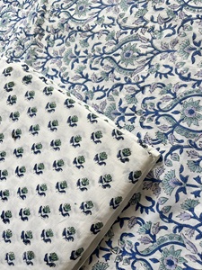 High Quality Soft Cotton Block Printed Fabric Multipurpose Raw Material For Garments, Home Bedding Furnishing & Bags Accessories - Product Image 2