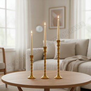 Portavelas de metal de aluminio elegante con pulido de oro para decoración de eventos iluminación interior del hogar al por mayor - Product Image 2