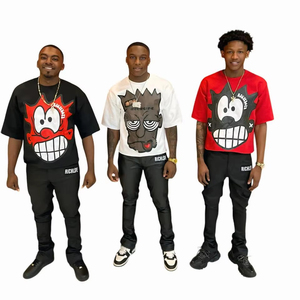 QYOURECLO, costura inversa personalizada, cuello grueso desgastado, dobladillo inferior, cuadrado, camisetas lavadas con ácido Vintage para hombre, 100% algodón - Product Image 1