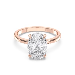 Anillo de Compromiso de Diamante de Corte Ovalado de Moissanita de 4.00 Quilates E-F/VVS-VS Hecho en Plata para Ella - Product Image 5