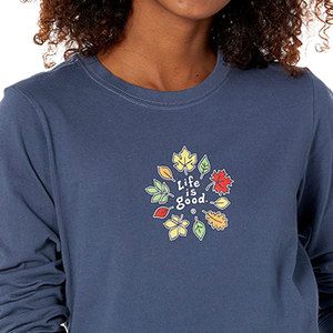 Venta al por mayor de manga larga de cuello redondo Top Casual sólido suelto de entrenamiento pulóver sudadera para las mujeres - Product Image 3
