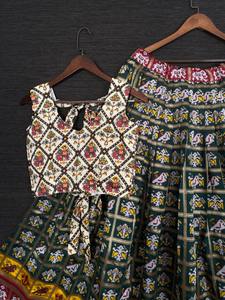 Nouvel arrivage de styliste tendance 2022, meilleure qualité, vêtements de fête Navratri, Jequard Patola Lehenga avec Bandhej dupata pur - Product Image 5