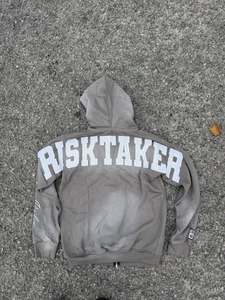 Nouveau sweat à capuche zippé oversize pour homme, style streetwear personnalisé, en molleton de coton respirant, avec strass, effet délavé soleil et délavé à l'acide, écologique, pour l'hiver - Product Image 6